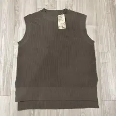 新品タグ付き　無印良品ニットベストレディス　M グレイッシュブラウン