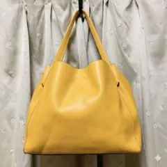 A4対応✨大容量トートバッグ マスタードイエロー 通勤通学 差し色 お仕事カバン