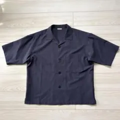 GU ジーユー　ドライリラックスフィットオープンカラーシャツ　サイズM ブルー
