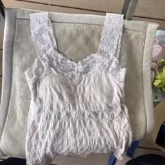 レース　キャミソール　パット付き