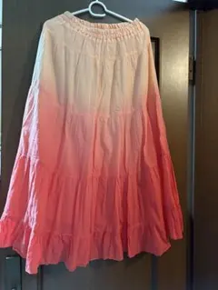 『SALE』グラデーションピンク フレアスカート L