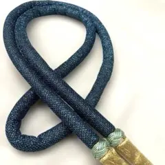 青と金のラメ入り 振袖 丸くけ帯締め 新品未使用 日本製