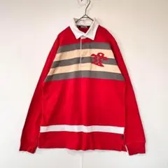 Da Hui　ダフイ　L　ラガーシャツ　スウェット　ロゴ刺繍　ハワイ　レッド　赤