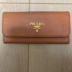 PRADA オレンジ レザー キーケース