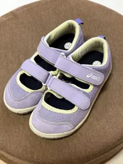 asics ベルト付きキッズシューズ 19.0cm 紫