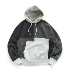 チャンピオン リバースウィーブ クレイジーパターン パーカー グレー【XL】