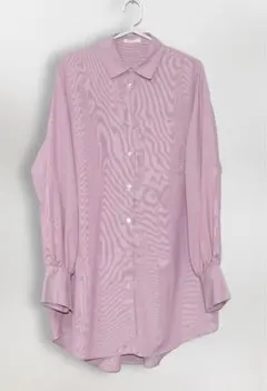 earth music&ecology ストライプシャツ ピンク 長袖 ゆったり