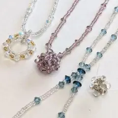 ビーズネックレス　ハンドメイド　4点