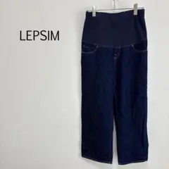 c0087【レプシム】マタニティ デニムパンツ Ｌ ゆったり 体型カバー
