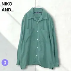 NIKO AND... グリーン ウーリーテックオープンカラーシャツ 長袖のサムネイル