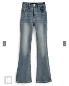 GRL【Ｍ】セミフレアデニムパンツ／ブルー[ cu508 ]