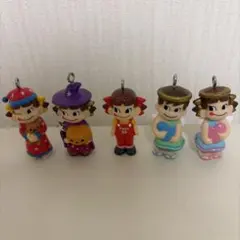 ペコちゃんストラップ5個セット
