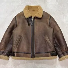 【美品・XL相当】ムートンジャケット B-3 フライト 肉厚 極暖 羊革 ボア