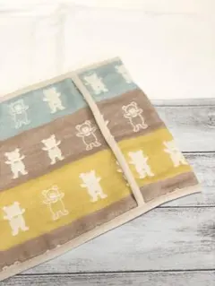 ふんわりガーゼのアイス枕カバー　ハンドメイド　くまちゃん　限定色　六重織ガーゼ