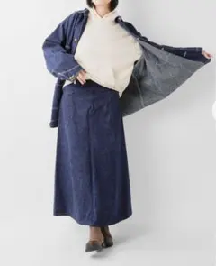 新品☆ orSlow US ネイビー サイド シームレス デニム ロングスカート