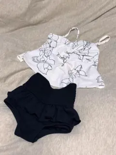 Chico花柄タンクトップとフリルショーツの水着セット