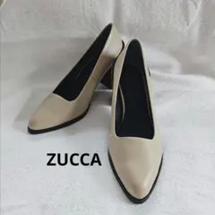 未使用【ZUCCa 】ズッカ　牛革ハラコヒールシューズ Mのサムネイル