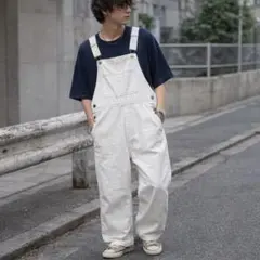 WEGO オーバーオール 白 コットン S相当 ワイド ストリート 古着