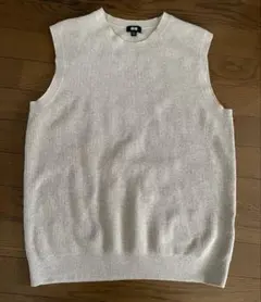 【M】 ユニクロ クルーネックベスト ベージュ