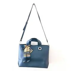 ZARA ザラ 2WAYハンドバッグ ショルダー付 濃紺