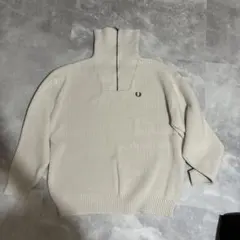 フレッドペリー ジップアップ セーター アイボリー