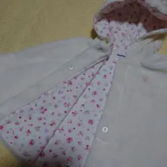 ミキハウス ウサギ耳付きポンチョ 90cm