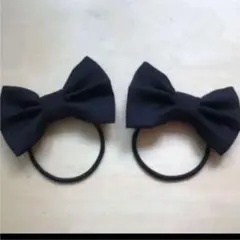 リボン　ヘアゴム  黒