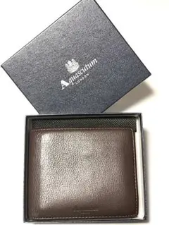 Aquascutum LONDON 二つ折り財布 ブラウン レザー 箱付き