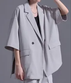 Loose/ルース ドレープトロミ サイドジップダブルジャケット