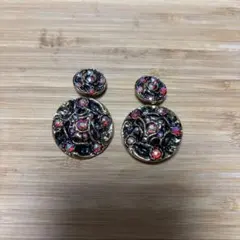 レア　新品　レトロ　装飾的な金属製ボタンセット　大小各2個セット　ボタン