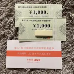 コジマ株主優待券 2000円分　※ビックカメラ、ソフマップでも使用可※
