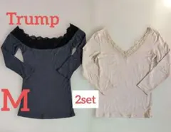 トリンプ 長袖 シャツ Mサイズ レース 2点 ダークグレー・ベージュのサムネイル