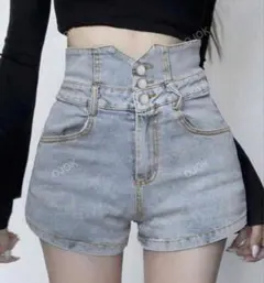 SHEIN ハイウエストデニムショーツ