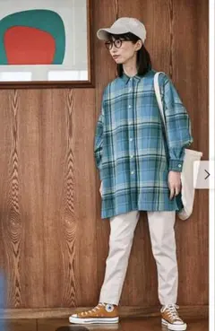 新品☺︎サニークラウズShuttleNotesボーイッシュシャツLTオーバーサイズ