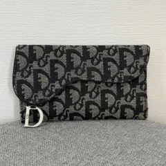 Dior✨アーカイブ オールド トロッター柄 サドル ウォレット 長財布375