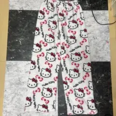 ハローキティ ルームウェアパンツ XLサイズ モコモコタイプ