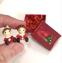 クリスマス　カントリードール風　男の子女の子　ミニチュア　ハンドメイド