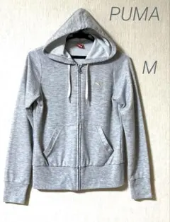 最終値下げ　PUMA　美品　フード付　ジップアップパーカー　グレー　M
