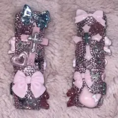 iQOSケース iQOSイルマワン デコケース アイコス ピンク×シルバー