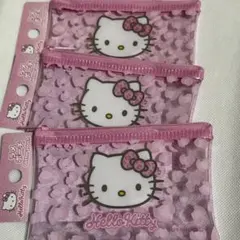 即購入可 ダイソー ハローキティ ラメポーチ 3点