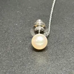 高級 本真珠 8mm タイタック チェーン付 ネクタイピン ラペルピン 冠婚葬祭のサムネイル