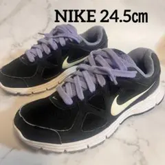 【美品】NIKE ナイキ レボリューション 軽量 スニーカー 24.5cm 黒