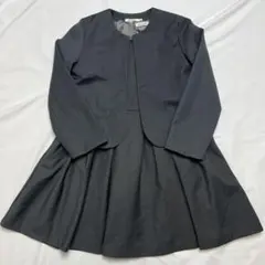 ダークグレー ジャケット付きドレス120フォーマル卒業式入学式冠婚葬祭