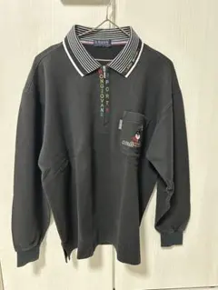 ブラックシャツ ストライプ襟 ゴルフウェア