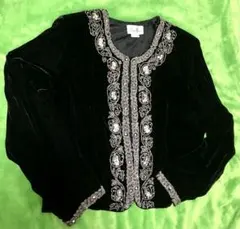 ♡Luna Regina♡黒 花ビーズ刺繍スパンコールギラギラジャケット希少品♡
