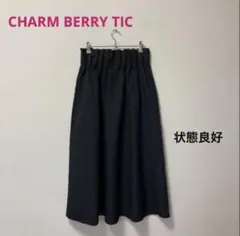 CHARM BERRY TIC 【洗える】エンボスフレアスカート　イージーケア