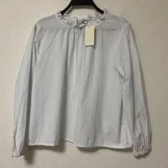 タグありehka söpö サックス 長袖ブラウス フリーサイズ