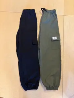 ダンスにも❗️カーゴパンツ 2本セット ブラック カーキ　まとめうり