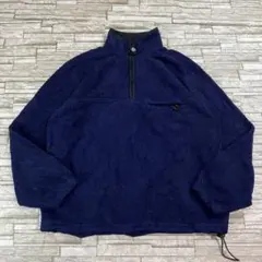 90s Pro spirit フリース スウェット ネイビー ドローコード