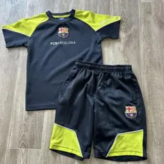 FCバルセロナ サッカーウェアセット 黒/黄緑　140